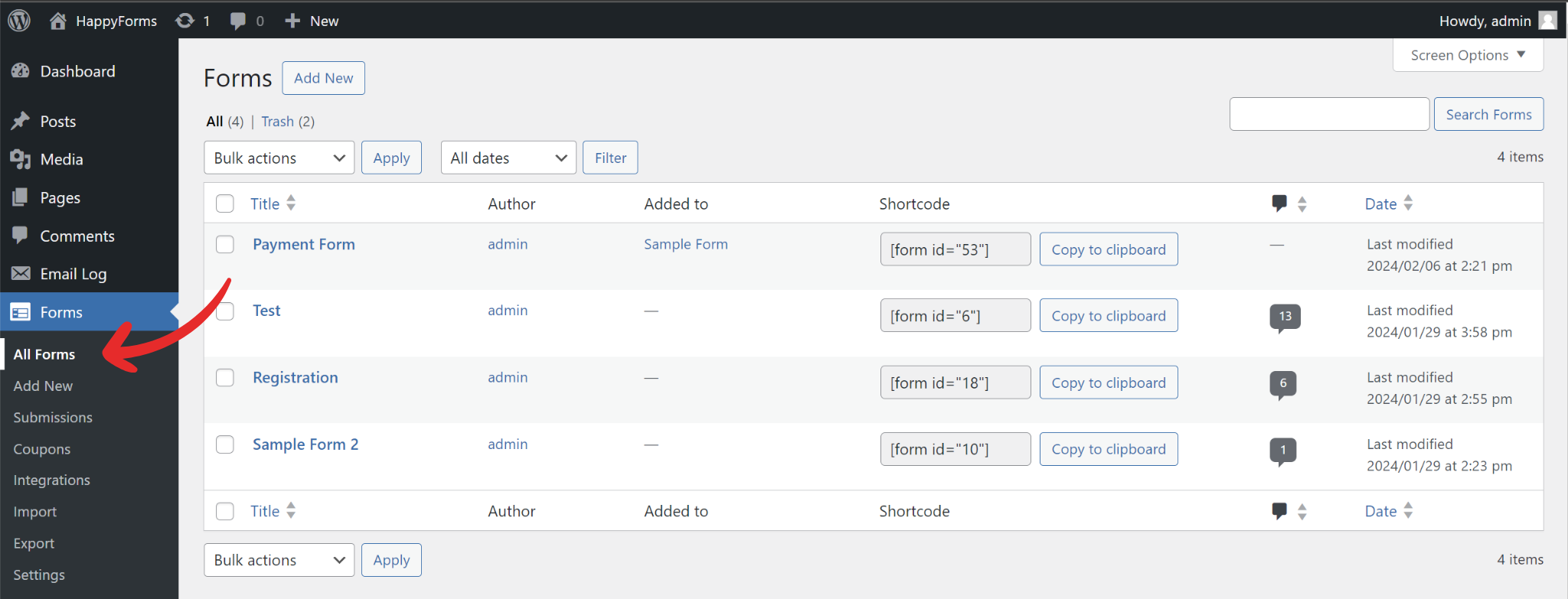 Duplicate an existing form screenshot 1
