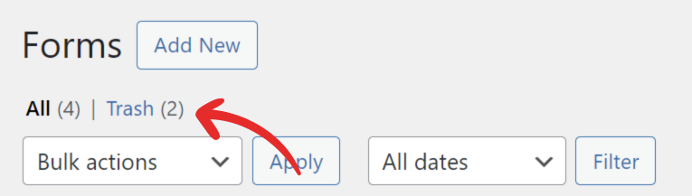 Permanently delete a form screenshot 1