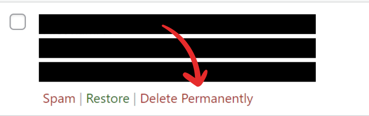 Permanently delete a submission screenshot 3