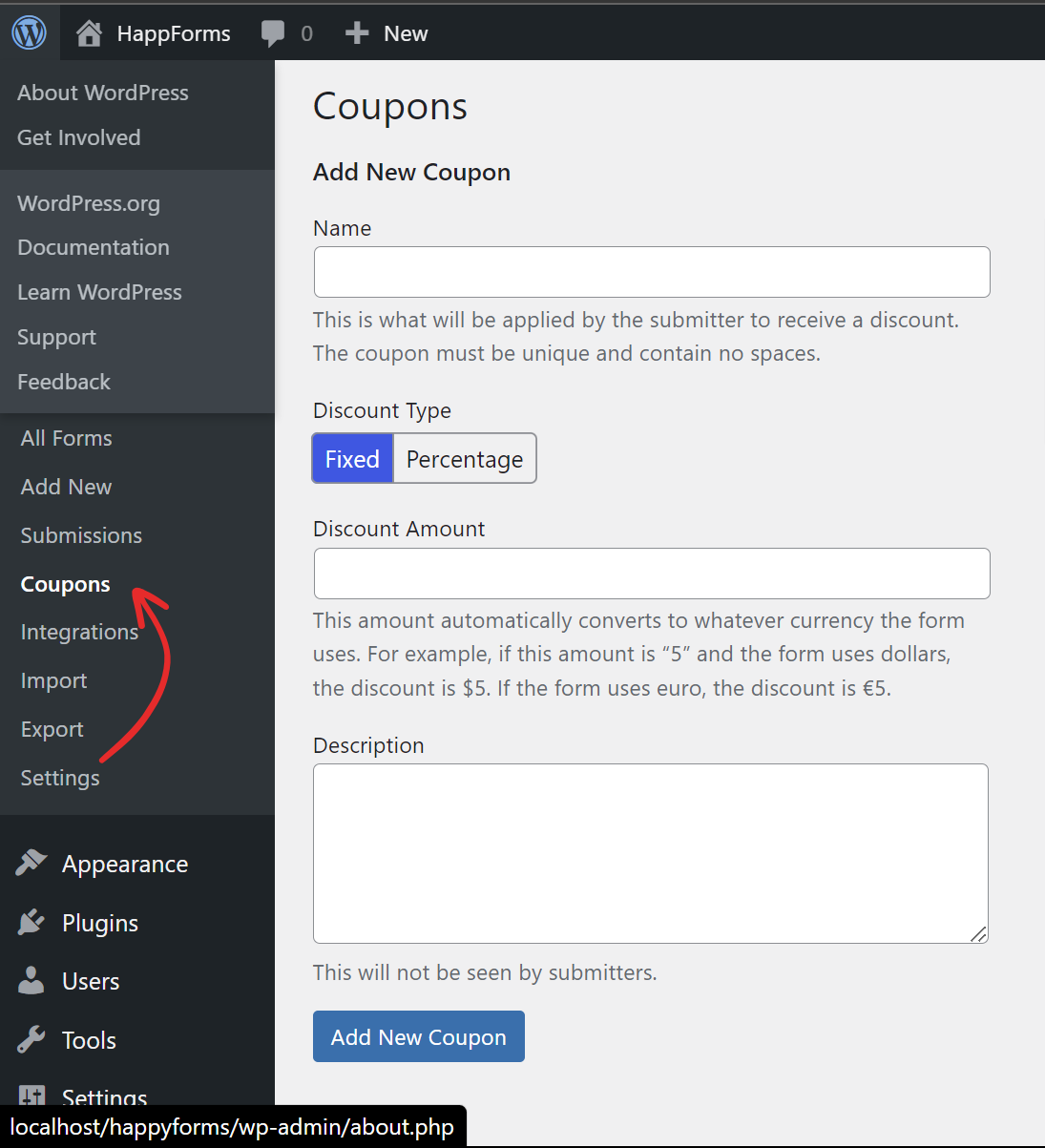 Add a new coupon screenshot 2