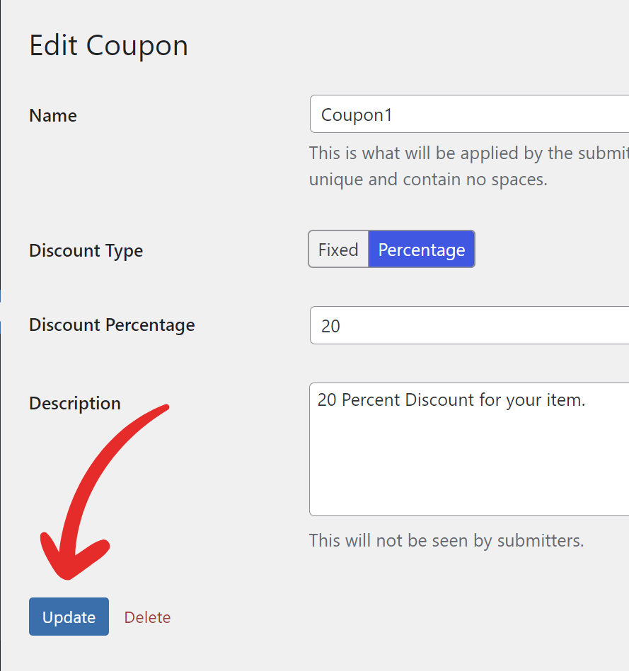 Edit an existing coupon screenshot 3