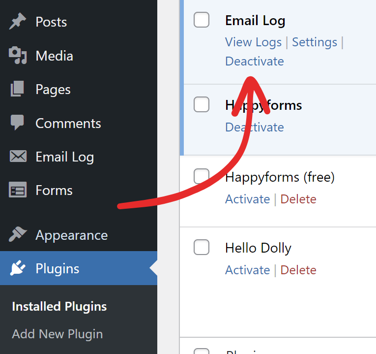 Delete the plugin screenshot 2